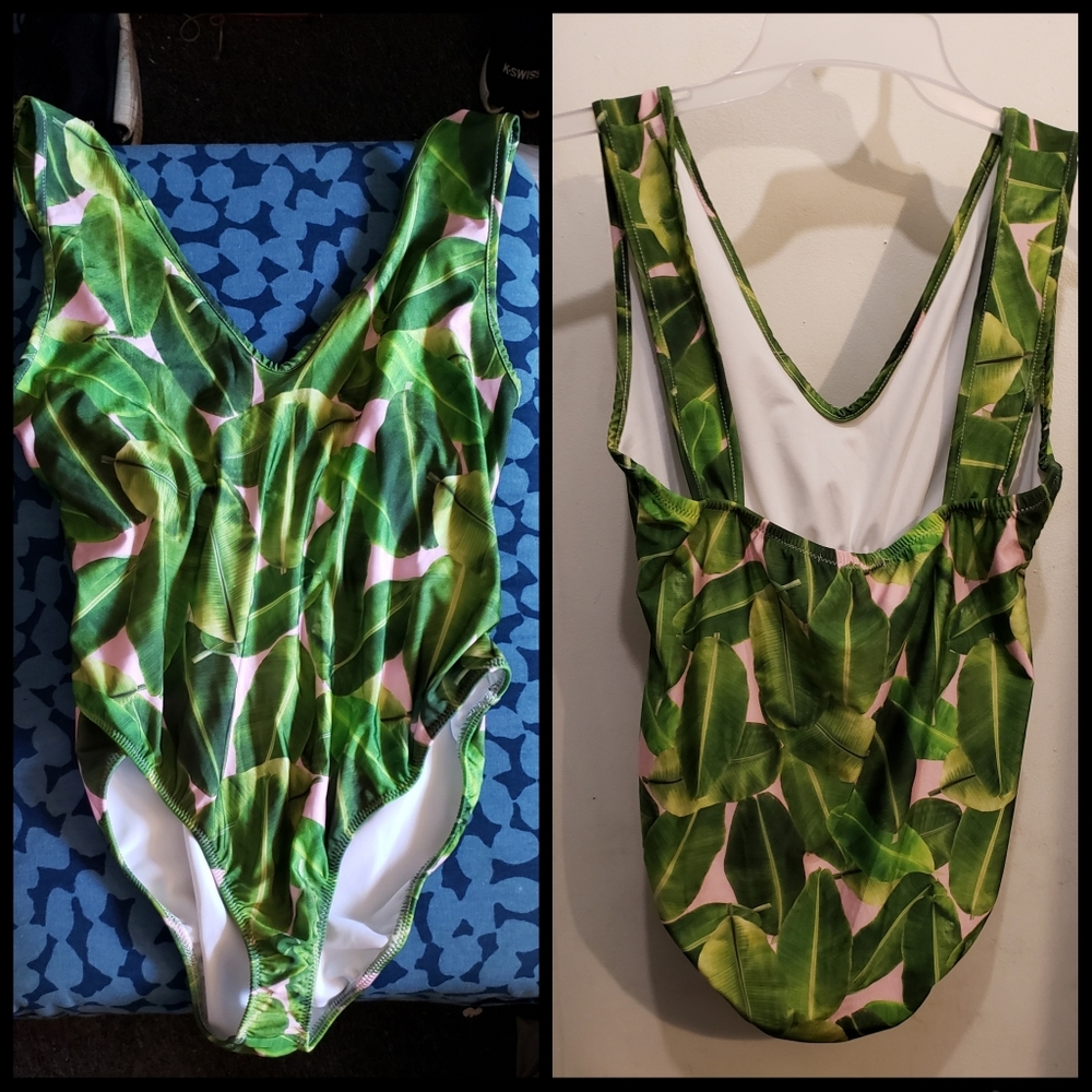 1 piece Palm print swimsuit